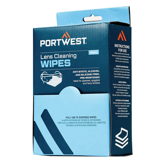 Lens Cleaning Wipes (100 towelettes)  - PA01 - Portwest-0
