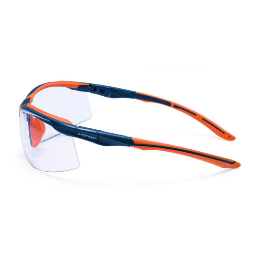 Portwest PS13 Mega Safety Glasses in Clear - back view