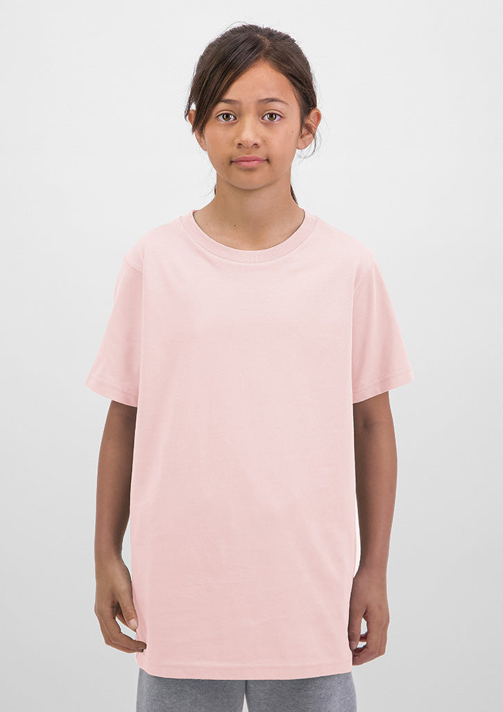 Basis Kids Short Sleeve Tee - X1001K in Pink - model
