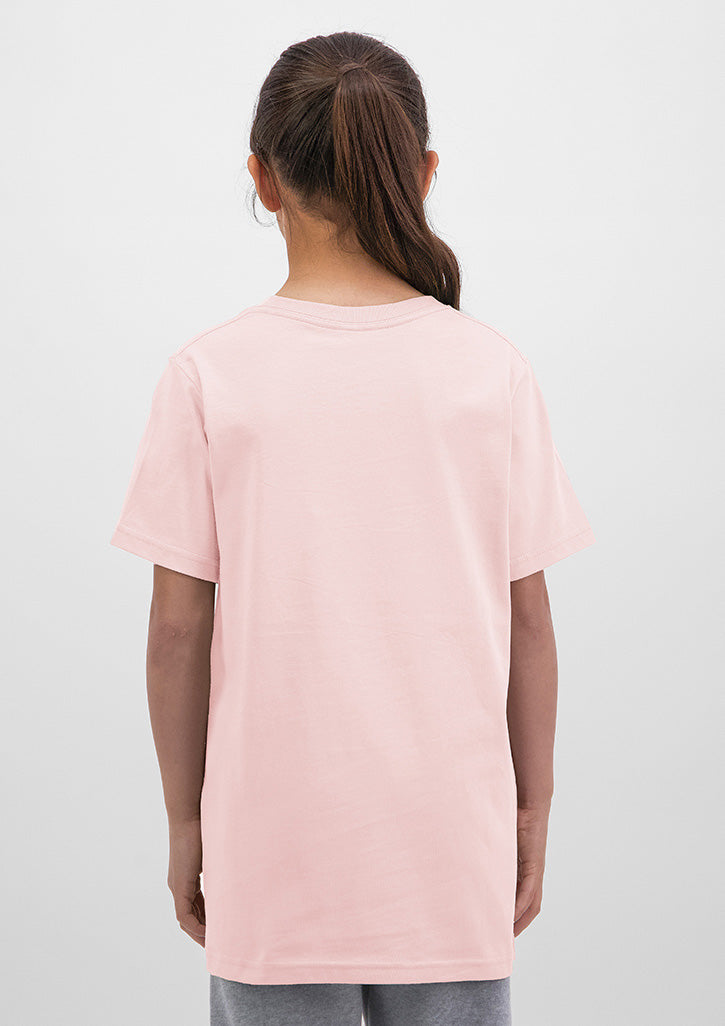 Basis Kids Short Sleeve Tee - X1001K in Pink - model