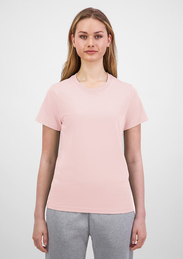 Basis Womens Short Sleeve Tee - X1001W in Pink - model