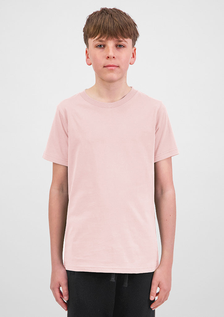 Basis Youth Short Sleeve Tee - X1001Y in Pink - model