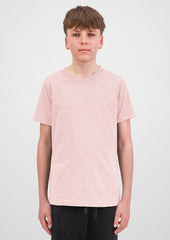 Basis Youth Short Sleeve Tee - X1001Y in Pink - model