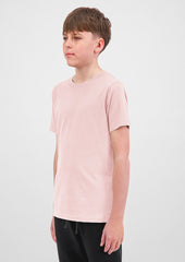 Basis Youth Short Sleeve Tee - X1001Y in Pink - model