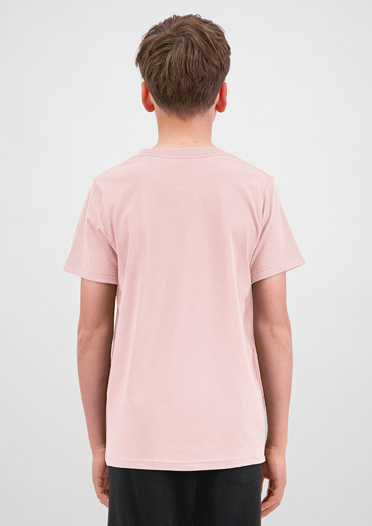 Basis Youth Short Sleeve Tee - X1001Y in Pink - model