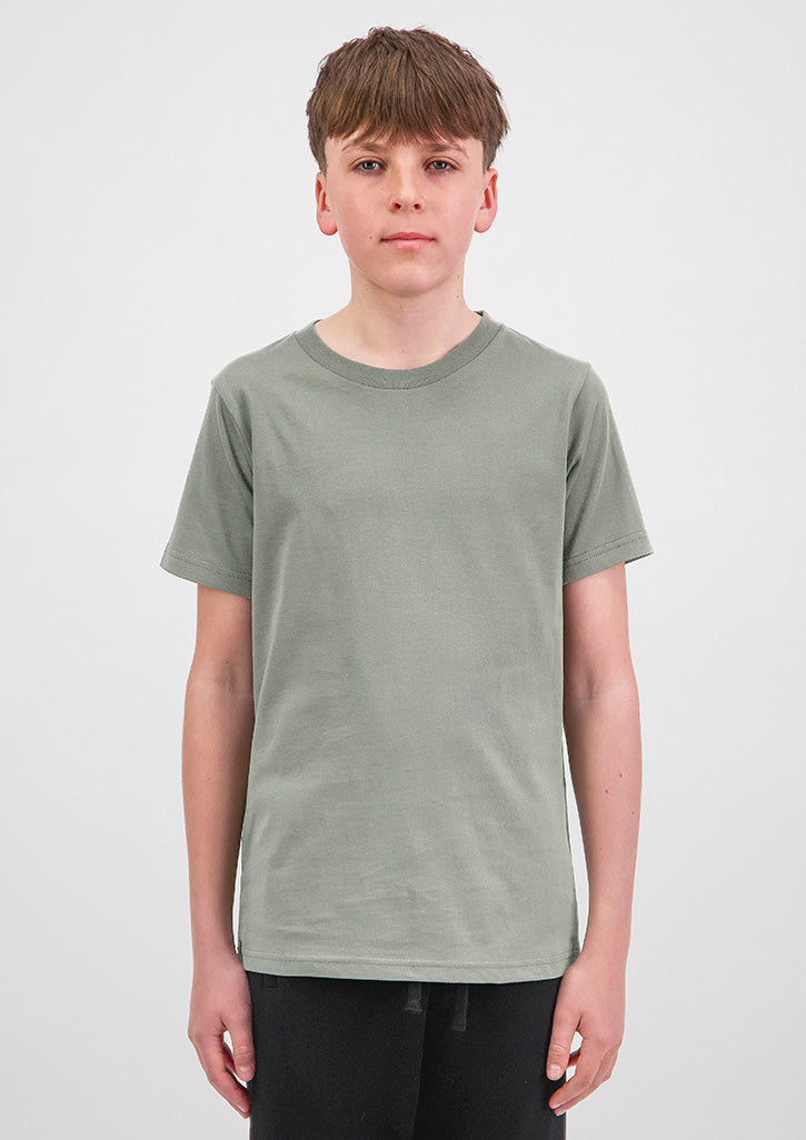 Basis Youth Short Sleeve Tee - X1001Y in Pistachio - model