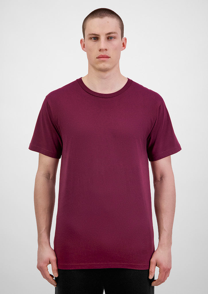 Basis Mens Short Sleeve Tee - X1001M in Plum - model