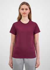 Basis Womens Short Sleeve Tee - X1001W in Plum - model