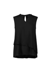 Biz Corporates RB260LN Seville Womens Sleeveless Layered Blouse in Black