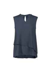 Biz Corporates RB260LN Seville Womens Sleeveless Layered Blouse in Storm Blue