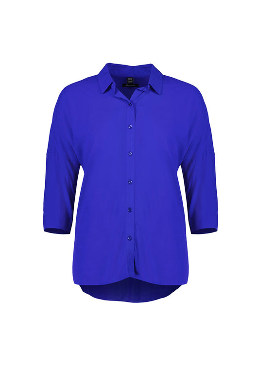 Biz Corporates RB366LT Dahlia Womens 3/4 Sleeve Blouse in Cobalt
