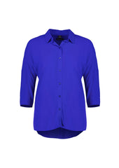 Biz Corporates RB366LT Dahlia Womens 3/4 Sleeve Blouse in Cobalt