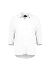 Biz Corporates RB366LT Dahlia Womens 3/4 Sleeve Blouse in White