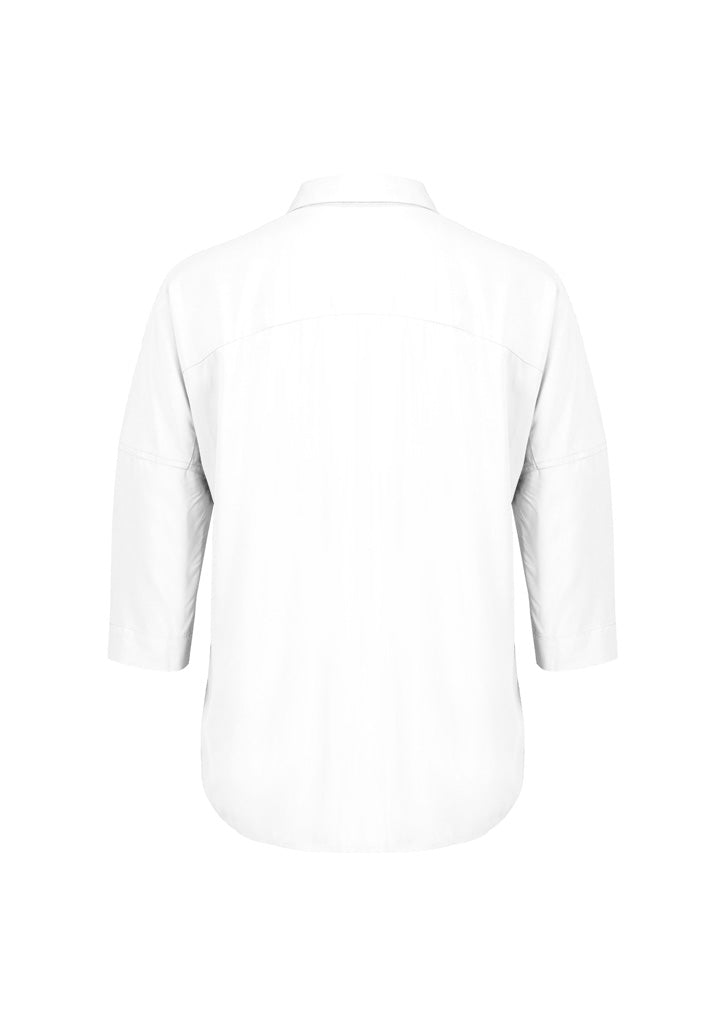 Biz Corporates RB366LT Dahlia Womens 3/4 Sleeve Blouse in White - back view