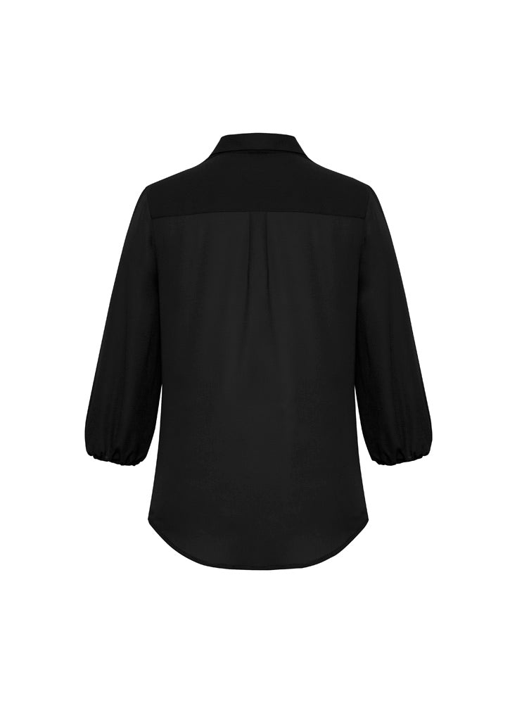 Biz Corporates RB965LT Lucy Womens 3/4 Sleeve Blouse in Black - back view