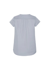 Biz Corporates RB967LS Kayla Womens V-Neck Pleat Blouse in Silver - back view