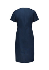 Biz Corporates RD409L Renew Womens Short Sleeve Dress in Navy Dusk - back view