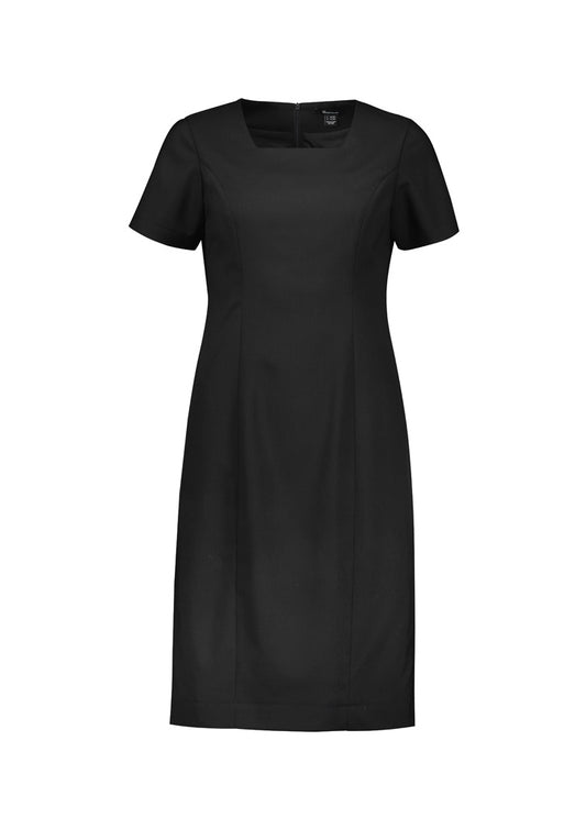 Biz Corporates RD409L Renew Womens Short Sleeve Dress in Pencil Black