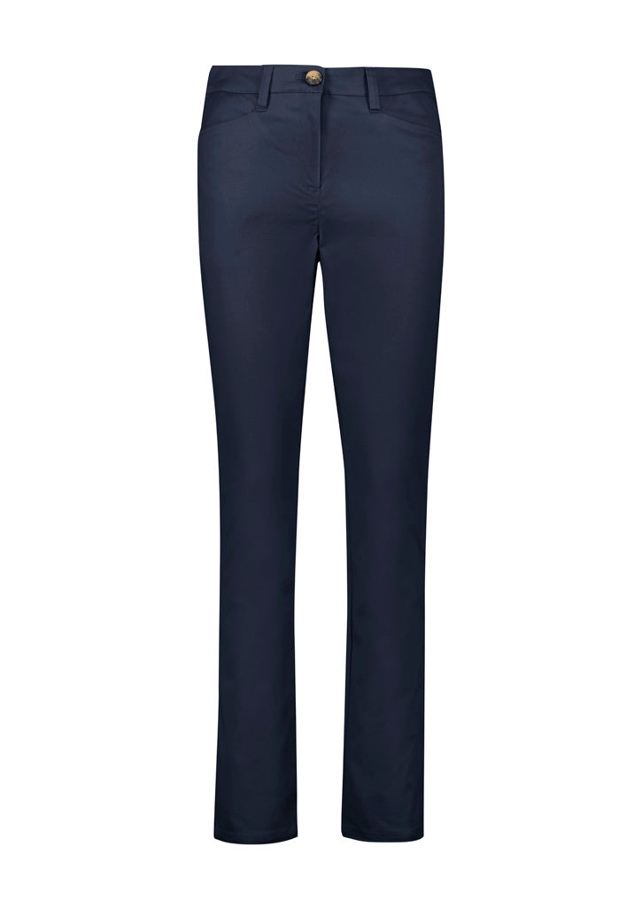 Biz Corporates RGP263L Traveller Womens Slim Leg Stretch Chino Pant in Navy