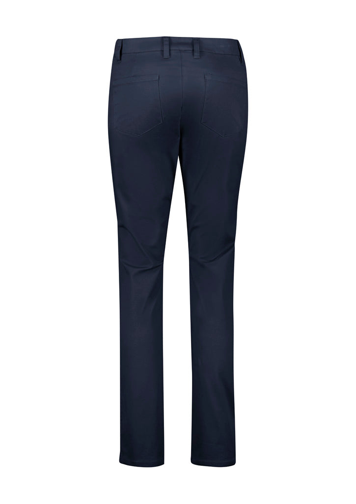 Biz Corporates RGP263L Traveller Womens Slim Leg Stretch Chino Pant in Navy - back view