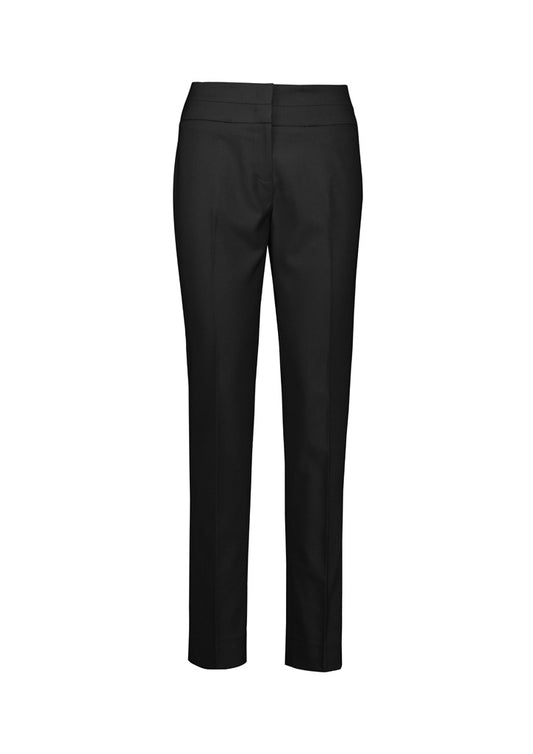 Biz Corporates RGP405L Renew Womens Mid-Waist Slim Leg Pant in Pencil Black