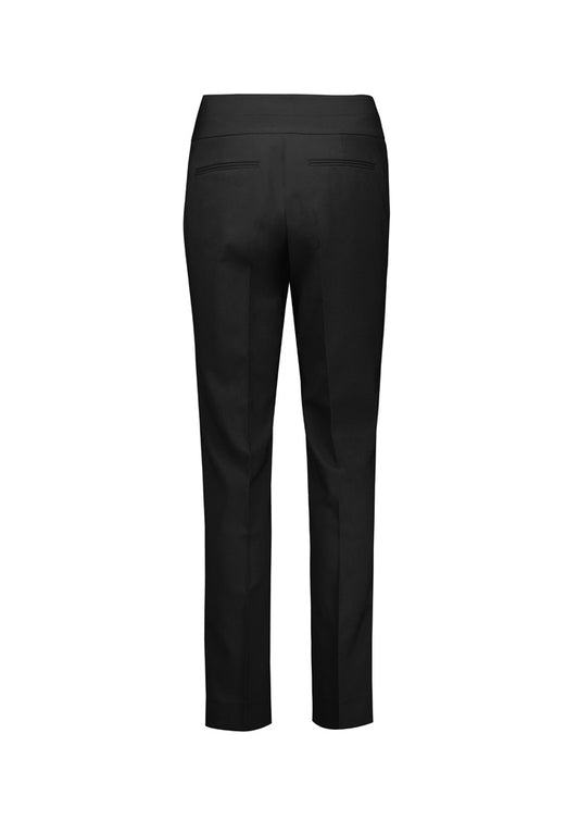 Biz Corporates RGP405L Renew Womens Mid-Waist Slim Leg Pant in Pencil Black - back view