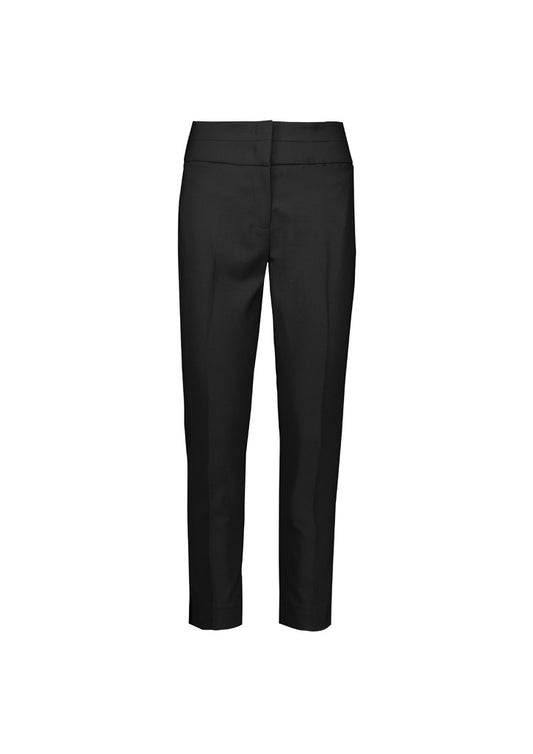Biz Corporates RGP406L Renew Womens 7/8 Mid-Waist Slim Leg Pant in Pencil Black