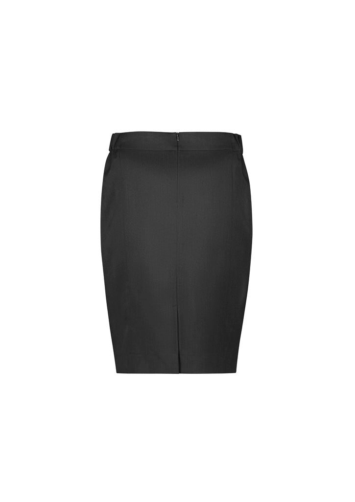 Biz Corporates RGS312L Cool Stretch Womens Mid-waist Pencil Skirt in Charcoal - back view