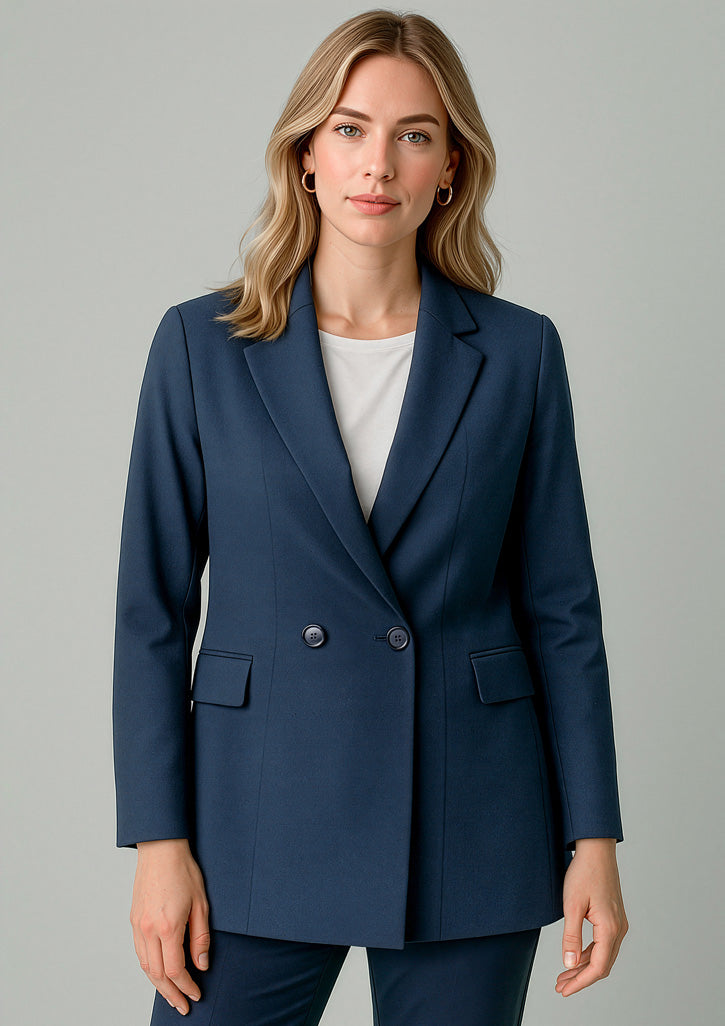 Renew Womens Double Breasted Longline Jacket - RJ400L - biz-corporates-1