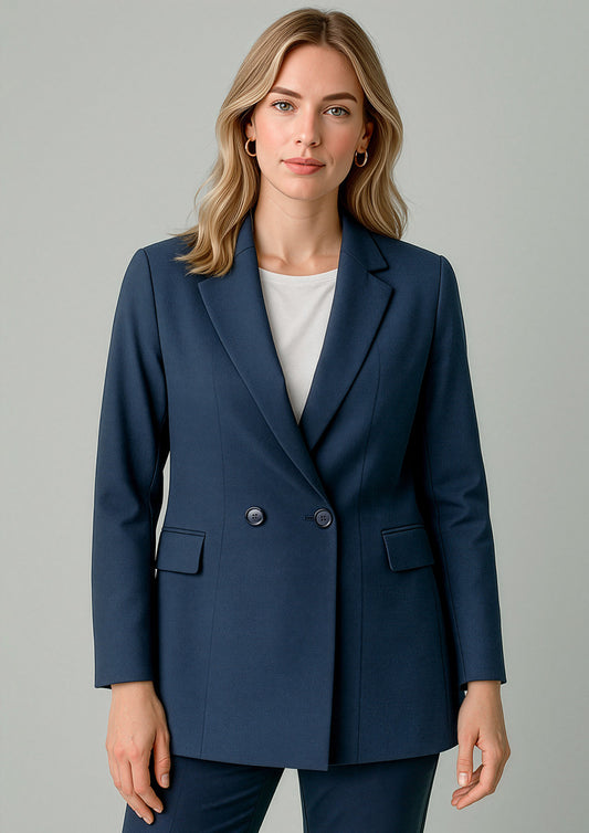 Renew Womens Double Breasted Longline Jacket - RJ400L - biz-corporates-1