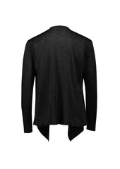 Biz Corporates RLC267L Sofia Womens Waterfall Cardigan in Black - back view