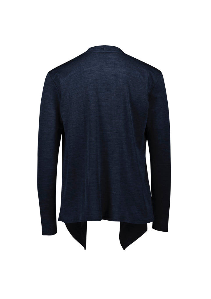 Biz Corporates RLC267L Sofia Womens Waterfall Cardigan in Navy - back view