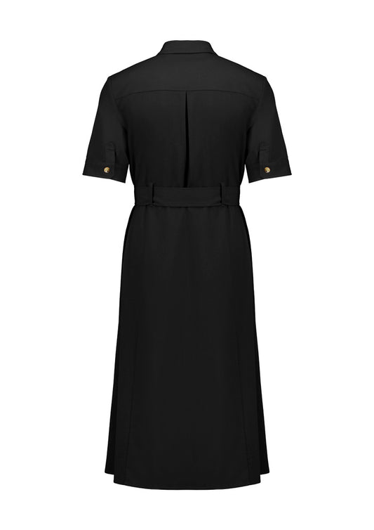 Biz Corporates RO571LS Adele Womens Midi Dress in Black - back view
