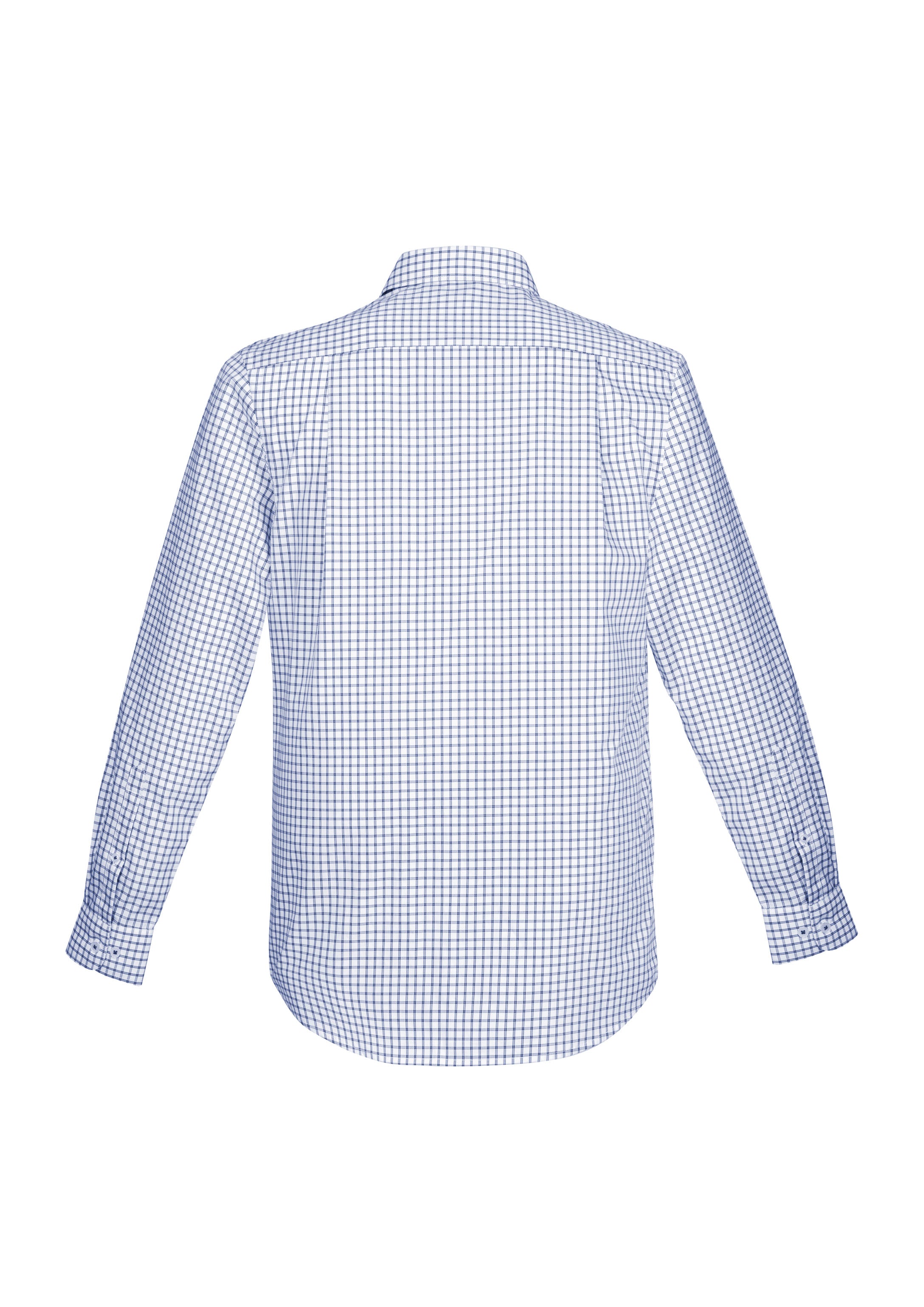 Biz Corporates RS070ML Noah Mens Long Sleeve Shirt in White/Blue - back view