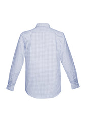 Biz Corporates RS070ML Noah Mens Long Sleeve Shirt in White/Blue - back view