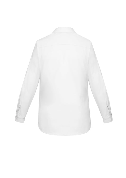 Biz Corporates RS968LL Charlie Womens Long Sleeve Shirt in White - back view