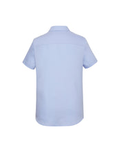 Biz Corporates RS968LS Charlie Womens Short Sleeve Shirt in Blue Chambray - back view