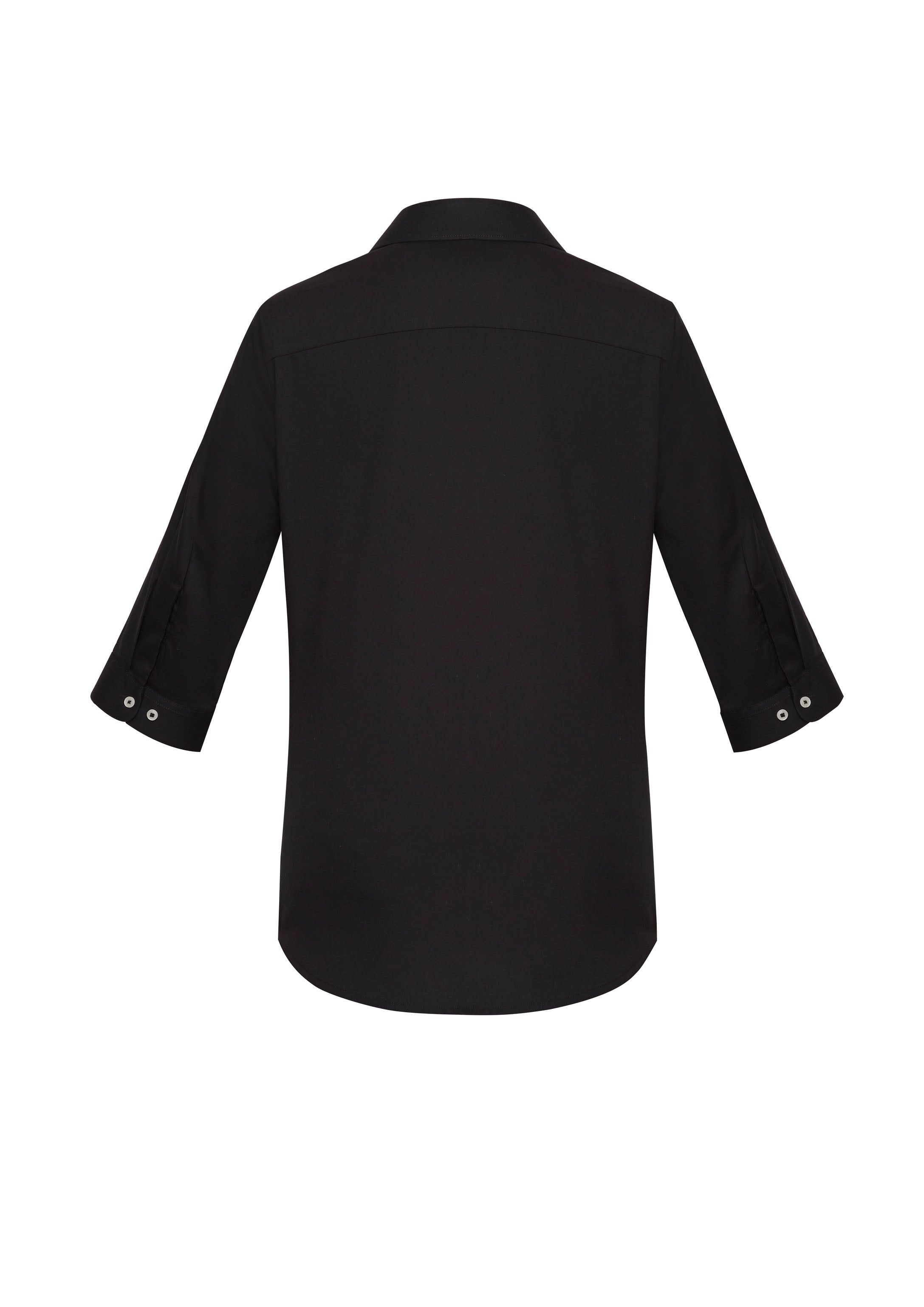 Biz Corporates RS968LT Charlie Womens 3/4 Sleeve Shirt in Black - back view