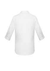 Biz Corporates RS968LT Charlie Womens 3/4 Sleeve Shirt in White - back view