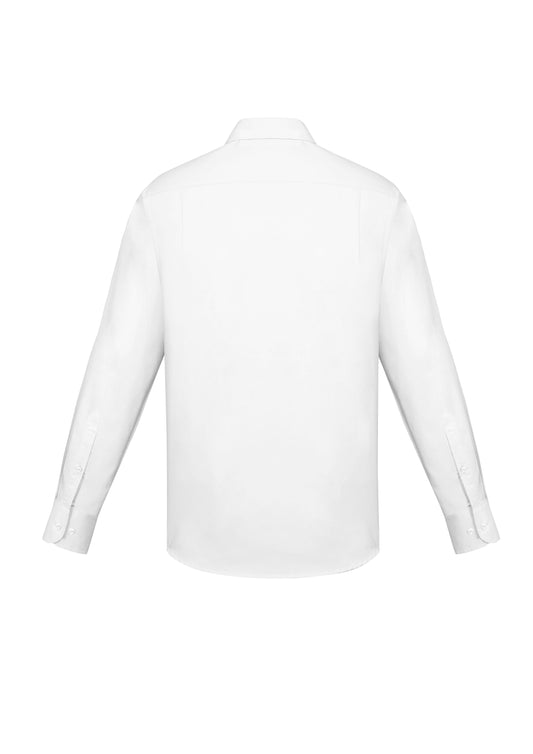 Biz Corporates RS968ML Charlie Mens Classic Fit Long Sleeve Shirt in White - back view