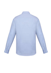 Biz Corporates RS969ML Charlie Mens Slim Fit Long Sleeve Shirt in Blue Chambray - back view