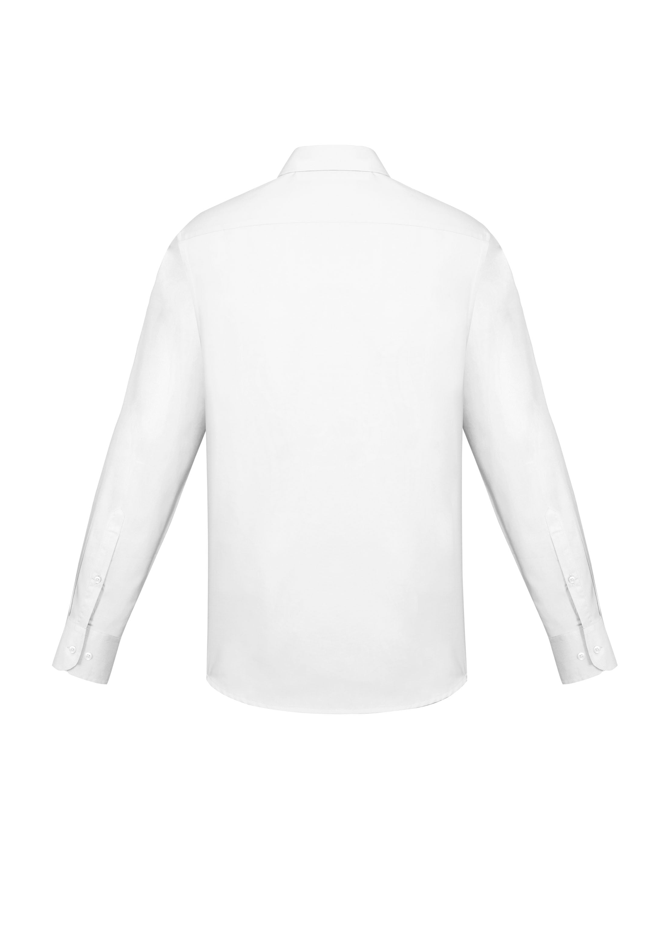 Biz Corporates RS969ML Charlie Mens Slim Fit Long Sleeve Shirt in White - back view