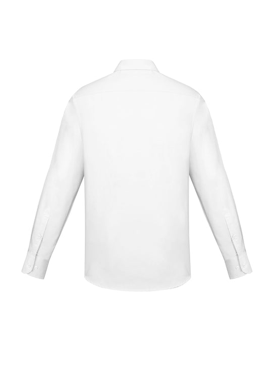 Biz Corporates RS969ML Charlie Mens Slim Fit Long Sleeve Shirt in White - back view