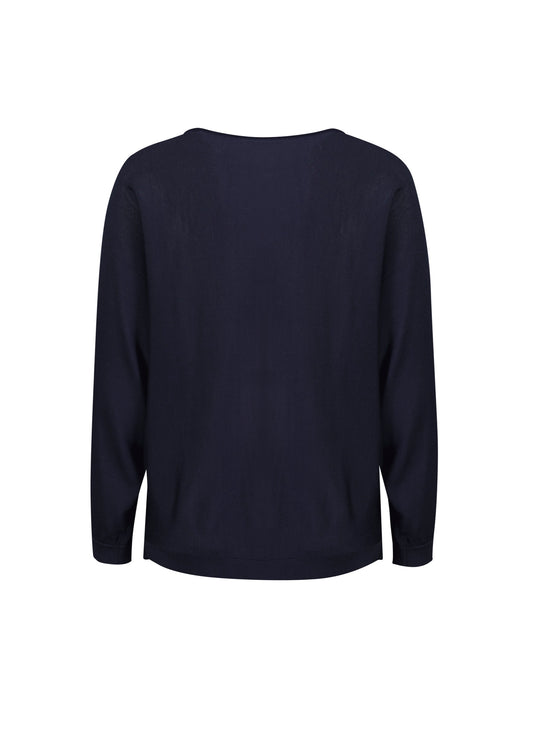 Biz Corporates RSW370L Skye Womens Batwing Sweater Top in Navy - back view