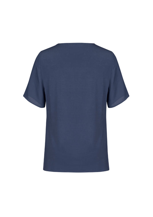 Biz Corporates RT065LS Sydney Womens Short Sleeve T-Top in Storm Blue - back view