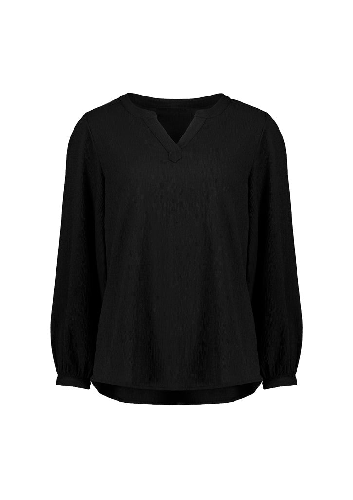 Biz Corporates RU568LL Ruché Womens Long Sleeve Shirt in Black