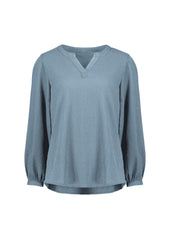 Biz Corporates RU568LL Ruché Womens Long Sleeve Shirt in Powder Blue