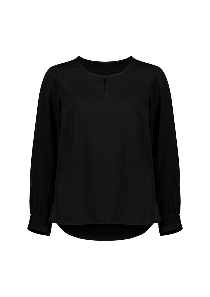 Biz Corporates RU569LL Evelyn Womens Long Sleeve Blouse in Black