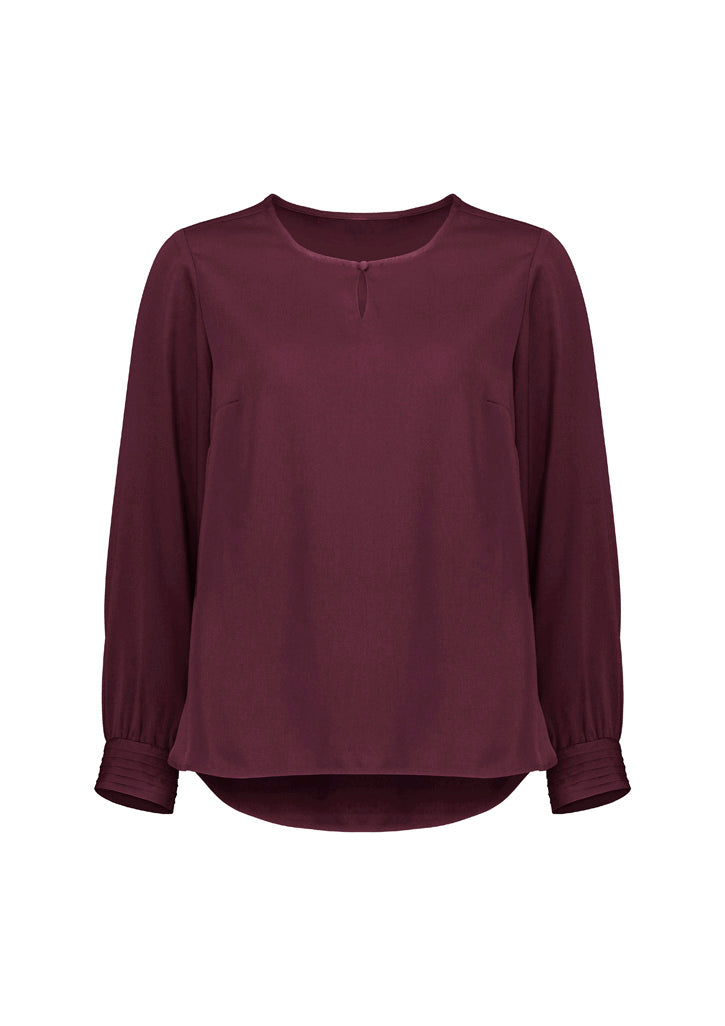 Biz Corporates RU569LL Evelyn Womens Long Sleeve Blouse in Wine