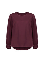 Biz Corporates RU569LL Evelyn Womens Long Sleeve Blouse in Wine